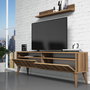 Hanah Home Mueble de TV Nogal con Estante de Pared